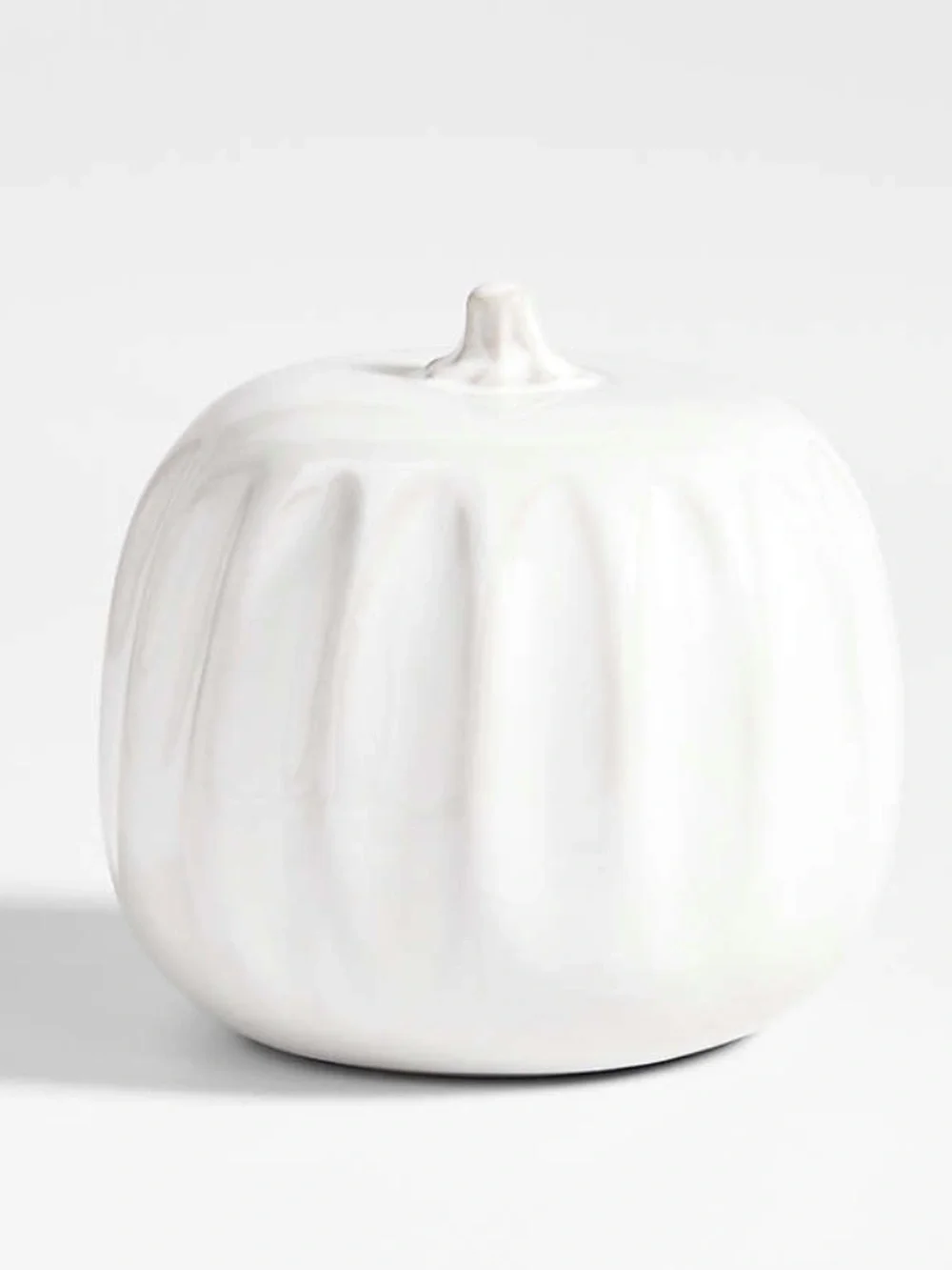 New! Crate&Barrel Modern Glossy White Ceramic Pumpkin